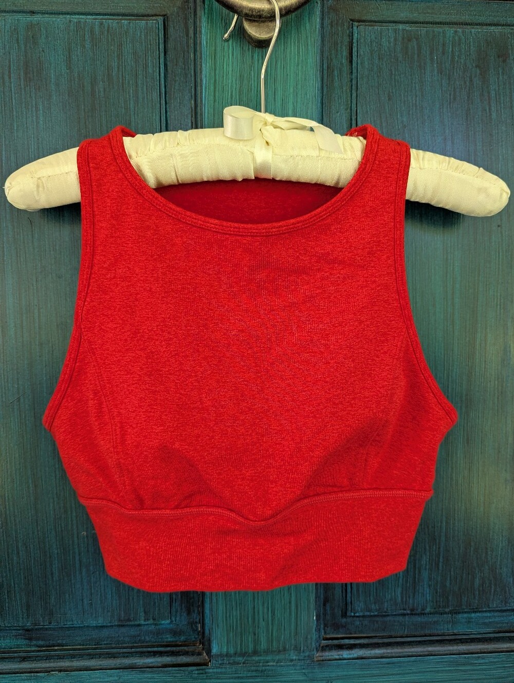 JoyLab Red High Neck Racerback Workout Crop Top | Medium - Picture 2 of 5